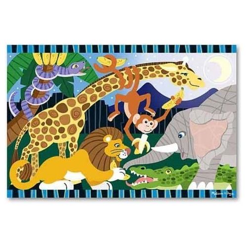  Melissa & Doug Safari Social: 24-Piece Floor Puzzle + Free Scratch Art Mini-Pad Bundle [44233]