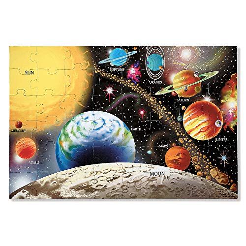  Melissa & Doug Solar System Floor Puzzle (Floor Puzzles, Easy-Clean Surface, Promotes Hand-Eye Coordination, 48 Pieces, 91.44 cm L x 60.96 cm W)