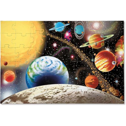  Melissa & Doug Solar System Floor Puzzle (Floor Puzzles, Easy-Clean Surface, Promotes Hand-Eye Coordination, 48 Pieces, 91.44 cm L x 60.96 cm W)