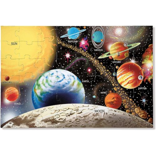  Melissa & Doug Solar System Floor Puzzle (Floor Puzzles, Easy-Clean Surface, Promotes Hand-Eye Coordination, 48 Pieces, 91.44 cm L x 60.96 cm W)