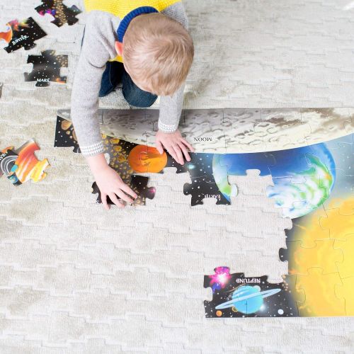  Melissa & Doug Solar System Floor Puzzle (Floor Puzzles, Easy-Clean Surface, Promotes Hand-Eye Coordination, 48 Pieces, 91.44 cm L x 60.96 cm W)