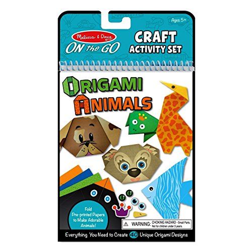  Melissa & Doug 19442 On The Go Origami Animals Craft Activity Set - 38 Stickers, 40 Origami Papers, Multicolour