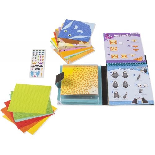  Melissa & Doug 19442 On The Go Origami Animals Craft Activity Set - 38 Stickers, 40 Origami Papers, Multicolour