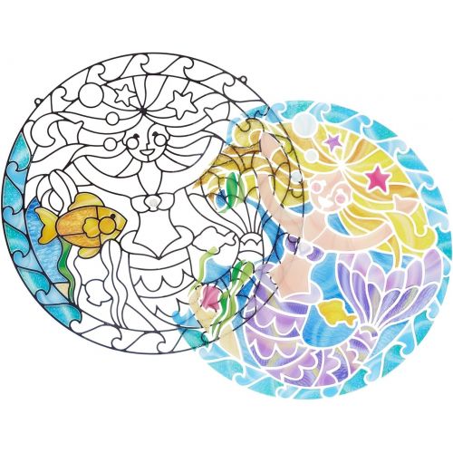  Melissa & Doug 19292 Mermaids Stained Glass Made Easy Activity Kit with 140+ Stickers - Multi-Colour