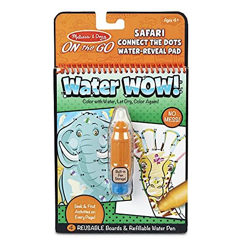  Melissa & Doug On The Go Water Wow! Reusable Water-Reveal Connect The Dots Activity Pad  Safari