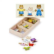 Melissa & Doug Bear Family Dress-Up Puzzle (Preschool, Mix-and-Match Outfits, Durable Wooden Construction, Sturdy Storage Box, 31.75 cm H x 15.748 cm W x 5.08 cm L)