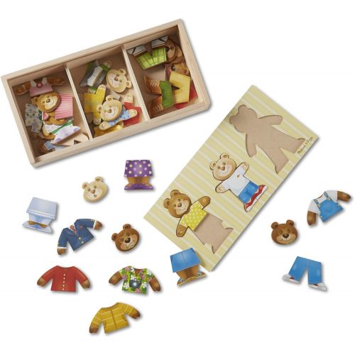  Melissa & Doug Bear Family Dress-Up Puzzle (Preschool, Mix-and-Match Outfits, Durable Wooden Construction, Sturdy Storage Box, 31.75 cm H x 15.748 cm W x 5.08 cm L)