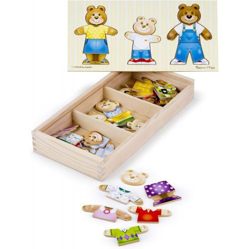  Melissa & Doug Bear Family Dress-Up Puzzle (Preschool, Mix-and-Match Outfits, Durable Wooden Construction, Sturdy Storage Box, 31.75 cm H x 15.748 cm W x 5.08 cm L)