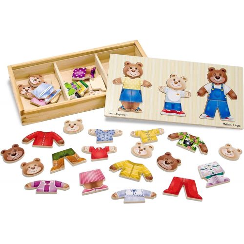  Melissa & Doug Bear Family Dress-Up Puzzle (Preschool, Mix-and-Match Outfits, Durable Wooden Construction, Sturdy Storage Box, 31.75 cm H x 15.748 cm W x 5.08 cm L)
