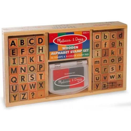  Melissa & Doug Alphabets: Wooden Stamp Set + Free Scratch Art Mini-Pad Bundle [35576]