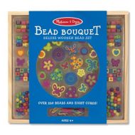 Melissa & Doug Wooden Deluxe Bead Accessory Creation Set & 1 Scratch Art Mini-Pad Bundle (04169)