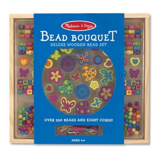  Melissa & Doug Wooden Deluxe Bead Accessory Creation Set & 1 Scratch Art Mini-Pad Bundle (04169)