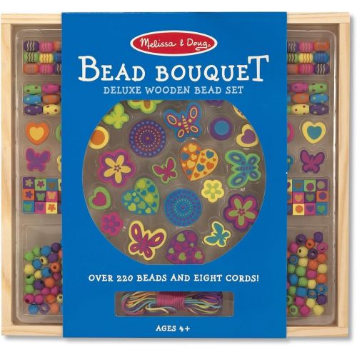  Melissa & Doug Wooden Deluxe Bead Accessory Creation Set & 1 Scratch Art Mini-Pad Bundle (04169)