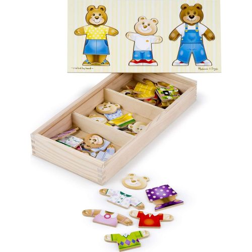  Melissa & Doug Wooden Bear Family Dress-Up Puzzle & 1 Scratch Art Mini-Pad Bundle (03770)