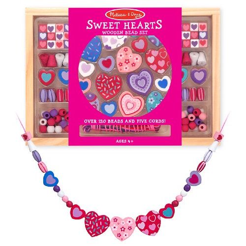  Melissa & Doug Wooden Sweet Hearts Bead Accessory Creation Set + Free Scratch Art Mini-Pad Bundle [41751]
