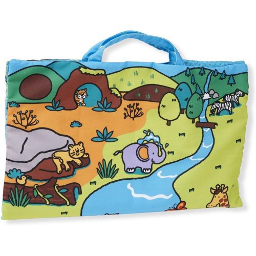  Melissa & Doug Take-Along Wild Safari Play Mat: Ks Kids Baby Toy Series + 1 Free Pair of Baby Socks Bundle (92159)