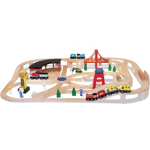  Deluxe Wooden Railway Set by Melissa & Doug