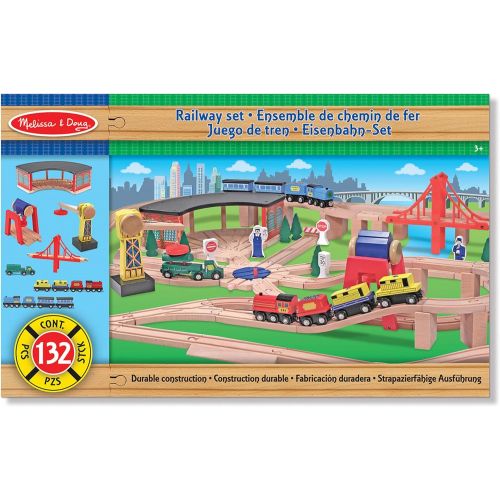  Deluxe Wooden Railway Set by Melissa & Doug