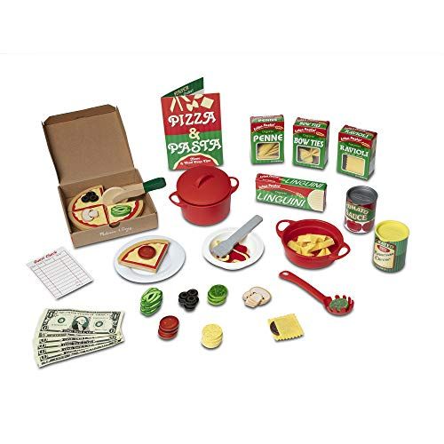  Melissa & Doug Deluxe Pizza & Pasta Play Set Pretend Play Food (92Piece), Multicolor