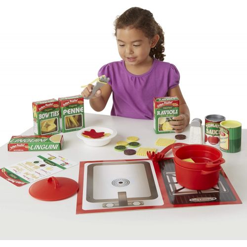  Melissa & Doug Deluxe Pizza & Pasta Play Set Pretend Play Food (92Piece), Multicolor