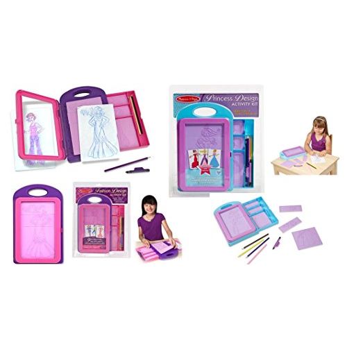  Melissa & Doug Fashion Design and Princess Design Activity Kit 2 pack bundle kit by Melissa and Doug