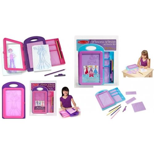  Melissa & Doug Fashion Design and Princess Design Activity Kit 2 pack bundle kit by Melissa and Doug