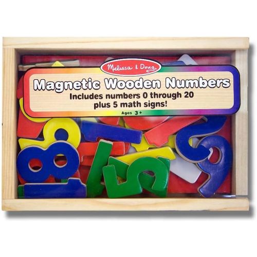  Melissa & Doug Numbers Wooden 25 Magnets-in-a-Box Gift Set + FREE Scratch Art Mini-Pad Bundle [04497]