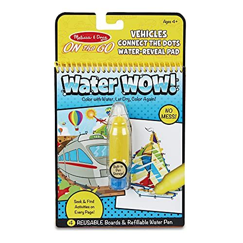  Melissa & Doug On The Go Water Wow! Reusable Water-Reveal Connect The Dots Activity Pad  Vehicles