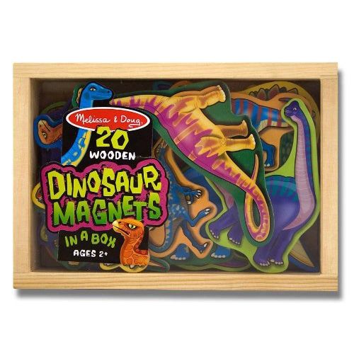  Melissa & Doug Dinosaurs Wooden 20 Magnets-in-a-Box Gift Set & 1 Scratch Art Mini-Pad Bundle (00476)