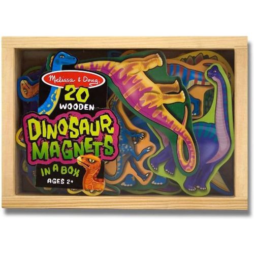  Melissa & Doug Dinosaurs Wooden 20 Magnets-in-a-Box Gift Set & 1 Scratch Art Mini-Pad Bundle (00476)