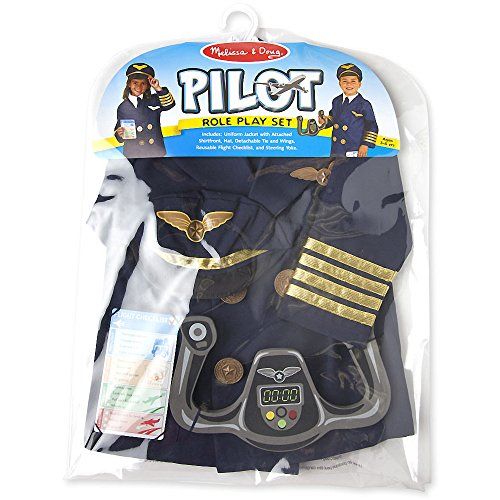  Melissa & Doug Pilot: Role Play Costume Set + 1 Scratch Art Mini-Pad Bundle (#08500)