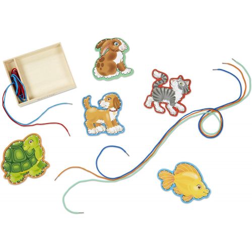  Melissa & Doug Lace and Trace Activity Set: Pets - 5 Wooden Panels and 5 Matching Laces