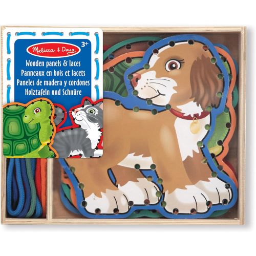  Melissa & Doug Lace and Trace Activity Set: Pets - 5 Wooden Panels and 5 Matching Laces