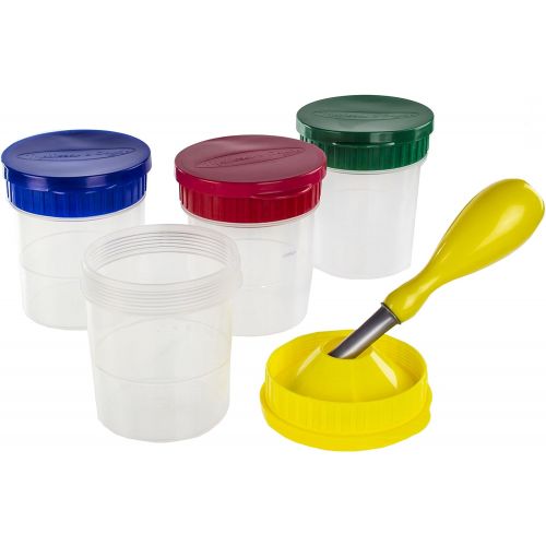  Melissa & Doug Melissa and Doug Painting 2-Pack Bundle - Set of 4 Spill Proof Paint Cups with Set of 4 Jumbo Paint Brushes