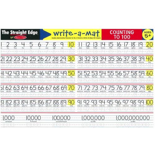  Melissa & Doug 5037 Counting to 100 Write-A-Mat Puzzle (6 Pieces), White