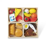 Melissa & Doug Food Groups - Wooden Play Food, The Original (Pretend Play, 21 Hand-Painted Wooden Pieces and 4 Crates, Great Gift for Girls and Boys - Kids Toy Best for 3, 4, 5, an