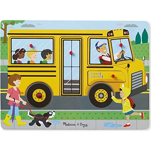  Melissa & Doug The Wheels on The Bus: 6-Piece Sound Puzzle + Free Scratch Art Mini-Pad Bundle (07399)