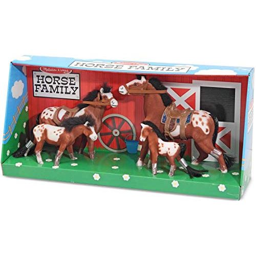  Melissa & Doug Appaloosa Horse Family 4-Piece Figure Play Set + Free Scratch Art Mini-Pad Bundle (22385)
