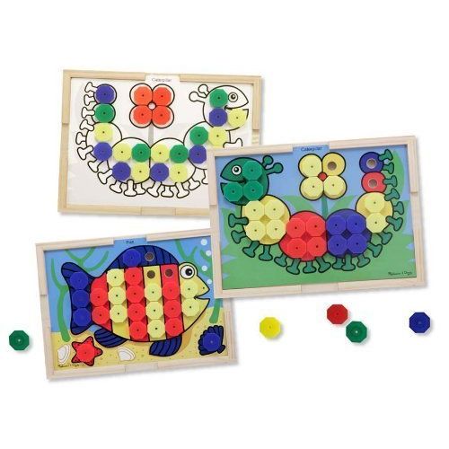  Melissa & Doug Sort and Snap Color Pairing Activity Board & 1 Scratch Art Mini-Pad Bundle (04313)