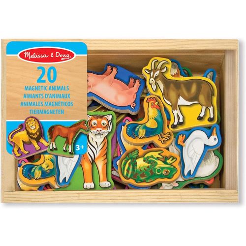  Melissa & Doug 20 Wooden Animal Magnets in a Box