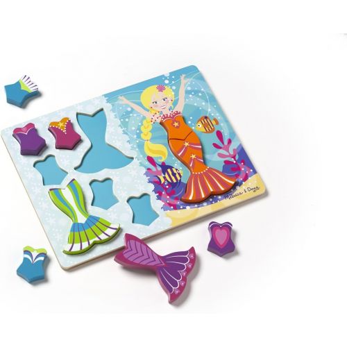  Melissa & Doug Mermaid Dress-Up Wooden Chunky Puzzle (9 pcs)