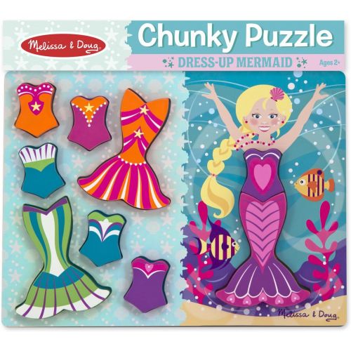  Melissa & Doug Mermaid Dress-Up Wooden Chunky Puzzle (9 pcs)
