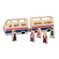 Melissa & Doug Wooden Passenger Train With 2 Train Cars and 5 Play Figures