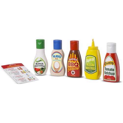  Melissa & Doug 5-Piece Favorite Condiments Play Food Set & Lets Play House Fridge Fillers (Pretend Play Grocery Toys, 20 Pieces, Great Gift for Girls and Boys - Best for 3, 4, 5, a