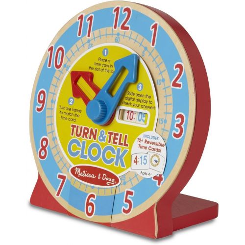  Turn & Tell Clock + 1 Melissa & Doug Scratch Art Mini-Pad Bundle (42840)