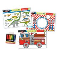 Melissa & Doug Fun Themes Placemat Set: Set the Table, Fire Engine, Dinosaurs