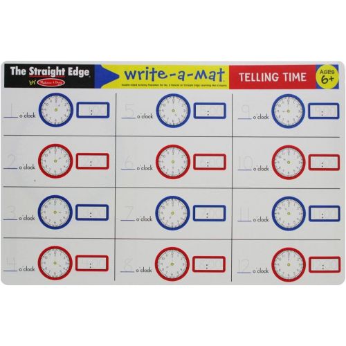  Melissa & Doug Telling Time Write-a-Mat