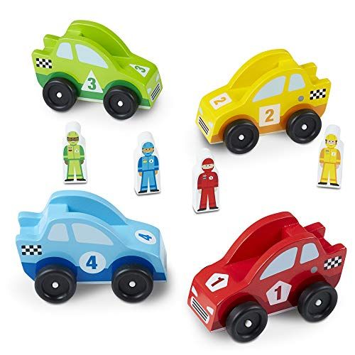  Melissa & Doug Wooden Race Car Vehicle Set