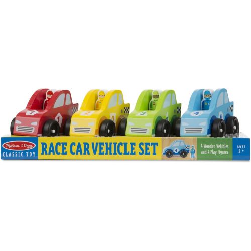  Melissa & Doug Wooden Race Car Vehicle Set