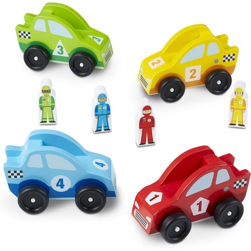  Melissa & Doug Wooden Race Car Vehicle Set